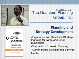 Introducing Gerald Harris Planning and Strategy Development