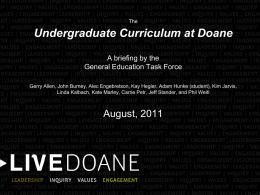 Undergraduate Curriculum at Doane
