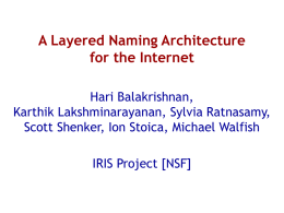A Layered Naming Architecture for the Internet