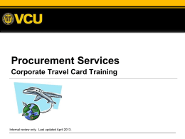 Corporate Travel Card Training Presentation