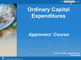 Capital Expenditures Course