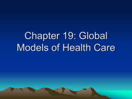 Chapter 19: Global Models of Health Care