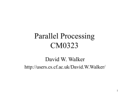 Parallel Processing CM0323