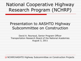 NCHRP Projects