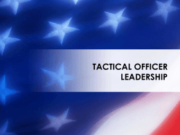 LWMA POLICY LETTERS: TACTICAL OFFICER DUTIES
