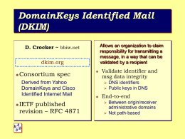 ppt - DKIM - DomainKeys Identified Mail