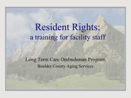 Staff Identification with Residents: Resident Rights