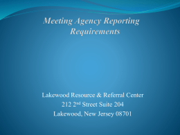 Meeting Agency Reporting Requirements