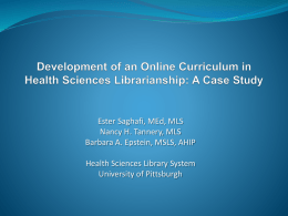 Development of an Online Curriculum in Health Sciences