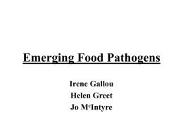 Emerging Food Pathogens