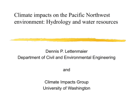 Impacts of Climate Change on the Northwest