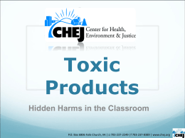 Toxic Products - Center for Health, Environment & Justice