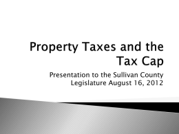 Property Taxes and the Tax Cap