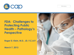 CAP Proposal: Oversight of Laboratory Developed Tests
