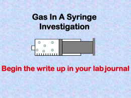 Gas In A Syringe
