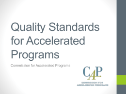 Quality Standards for Accelerated Programs