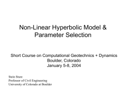 Non-Linear Hyperbolic Model & Parameter Selection