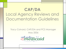 CAP/DA Program Management and Documentation