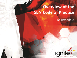 Key issues of the revised SEN Code of Practice