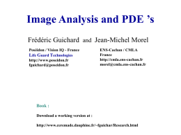 Image Analysis and PDE - SIAM: Society for Industrial and