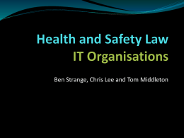 Health and Safety Law IT Organisation