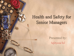 Health and Safety for Senior Managers