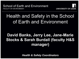 Fire Safety in the School of Earth and Environment