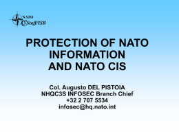 PROTECTION OF NATO INFORMATION Col. Augusto DEL …