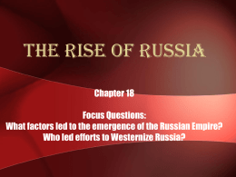 The Rise of Russia - St. John Bosco High School