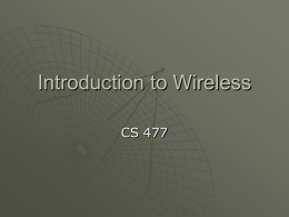 Introduction to Wireless - University of Wisconsin–Parkside