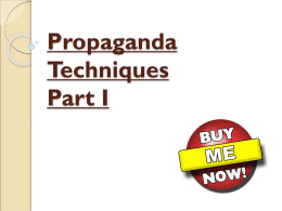 Propaganda Techniques - Mr. Furman's Web Pages
