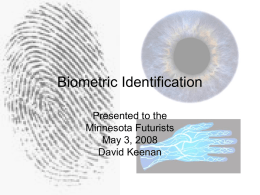 Biometric Identification - Minnesota Futurists / FrontPage