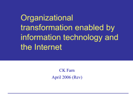 Organisational transformation enabled by information