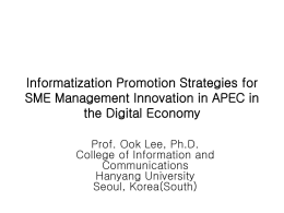 Informatization Promotion Strategies for SME Management