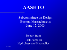 2003 mtg Hydrology and Hydraulics.pps