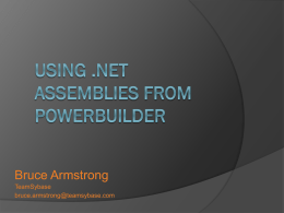 Using .Net Assemblies from PowerBuilder