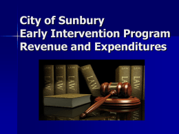 City of Sunbury Early Intervention Program Revenue and