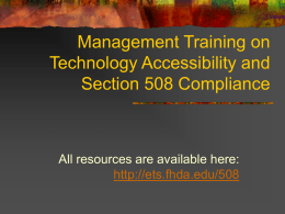 Management Training on Technology Accessibility and