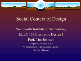 Social Context of Design - Wentworth Institute of Technology