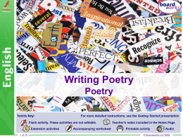 Writing Poetry