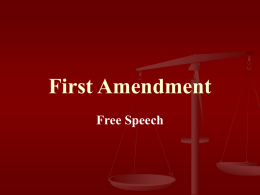First Amendment - UW School of Law