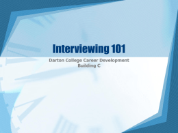 Interviewing 101 - Darton College: A college of the