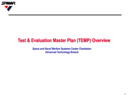 TWIC Pilot Overview Test & Evaluation Master Plan (TEMP