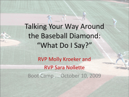 Talking Around the Baseball Diamond: “What Do I Say?”