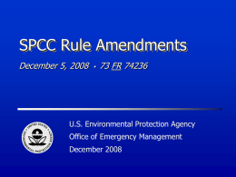 SPCC Rule Amendments: Streamlines Requirements for