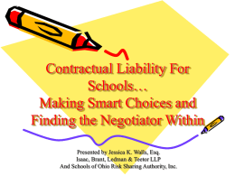 Contractual Liability For Schools… Making Smart Choices