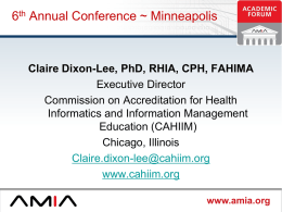 Claire Dixon-Lee, PhD, RHIA, CPH, FAHIMA