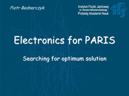 Electronics for PARIS Working Group
