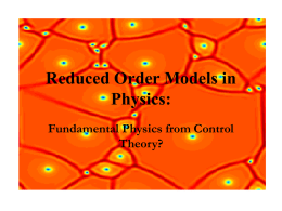 Reduced Order Models in Physics: