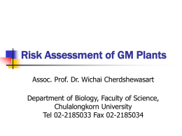 Risk Assessment of GM Plants